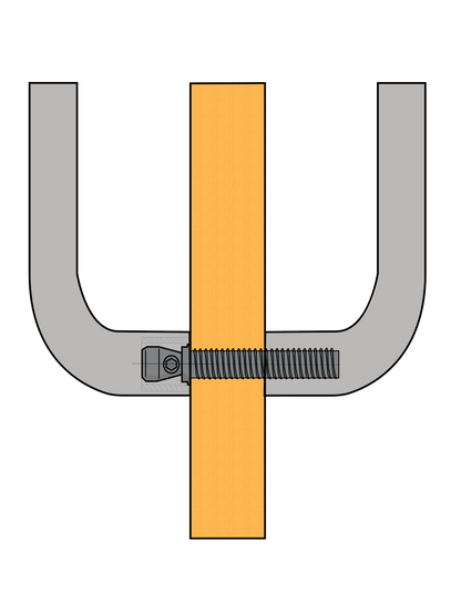 T-Bar Guardsman Door Pull Handles - Back 2 Back 25mm ( SSS ) Grade 304