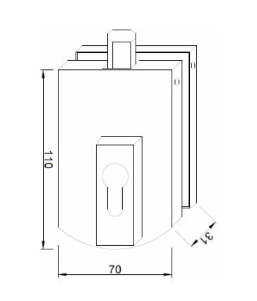 Glass Door Radius Patch Lock PARTITIONS LTD