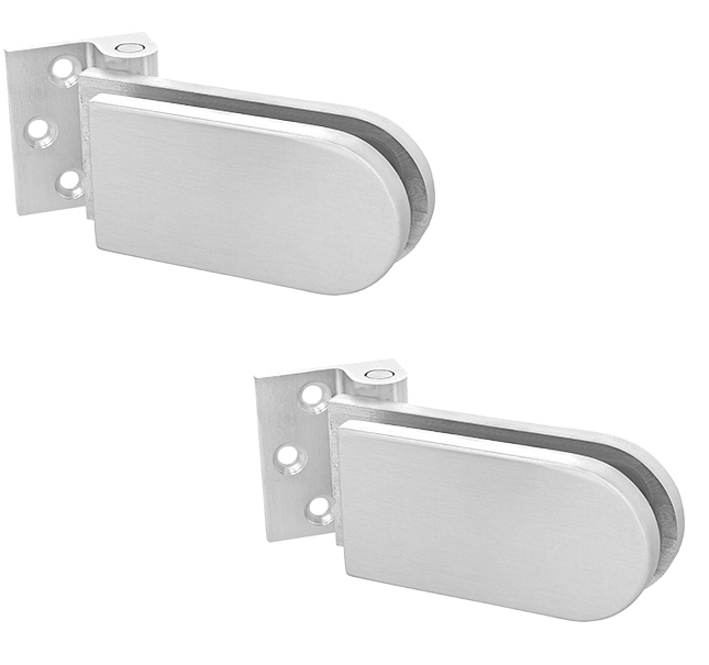 CR211 - Pair Radius Style Glass Door Wall Or Frame  Hinge SAA anodised 