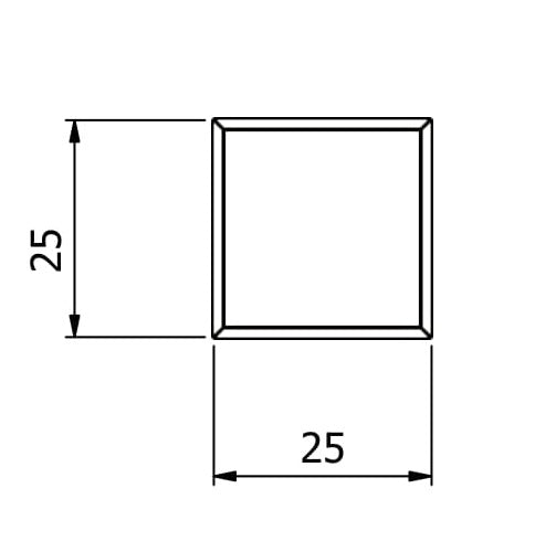 EC-25 Glazing end capping dimensions