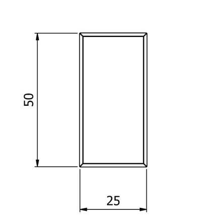 EC-50 50x25mm Glazing Channel Endcap