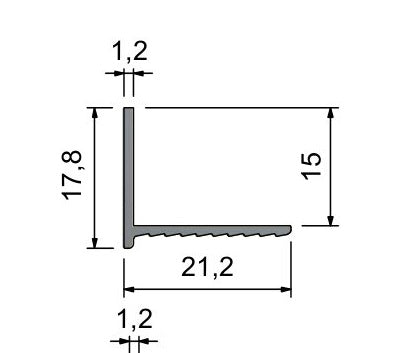 Edge Bead E15 Dims 3000mm RAL9010 - Prepunched
