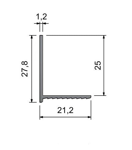 Edge Flexi Bead E25 Dimensions 3000mm RAL9010 - Prepunched