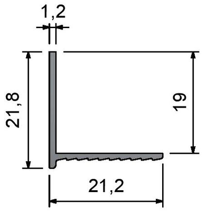 Edge Flexi Bead E19 Dimensions 3000mm RAL9010 - Prepunched