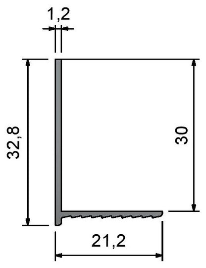 Edge Flexi Bead E30 Dimensions 3000mm RAL9010 - Prepunched