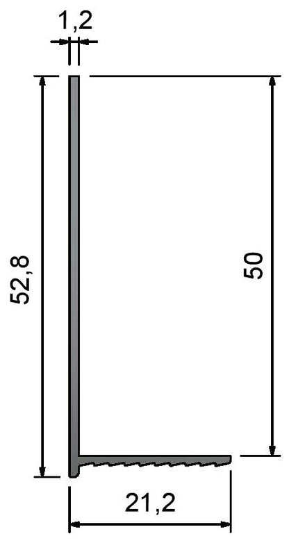 Edge Flexi Bead E50 Dimensions 3000mm RAL9010 - Prepunched