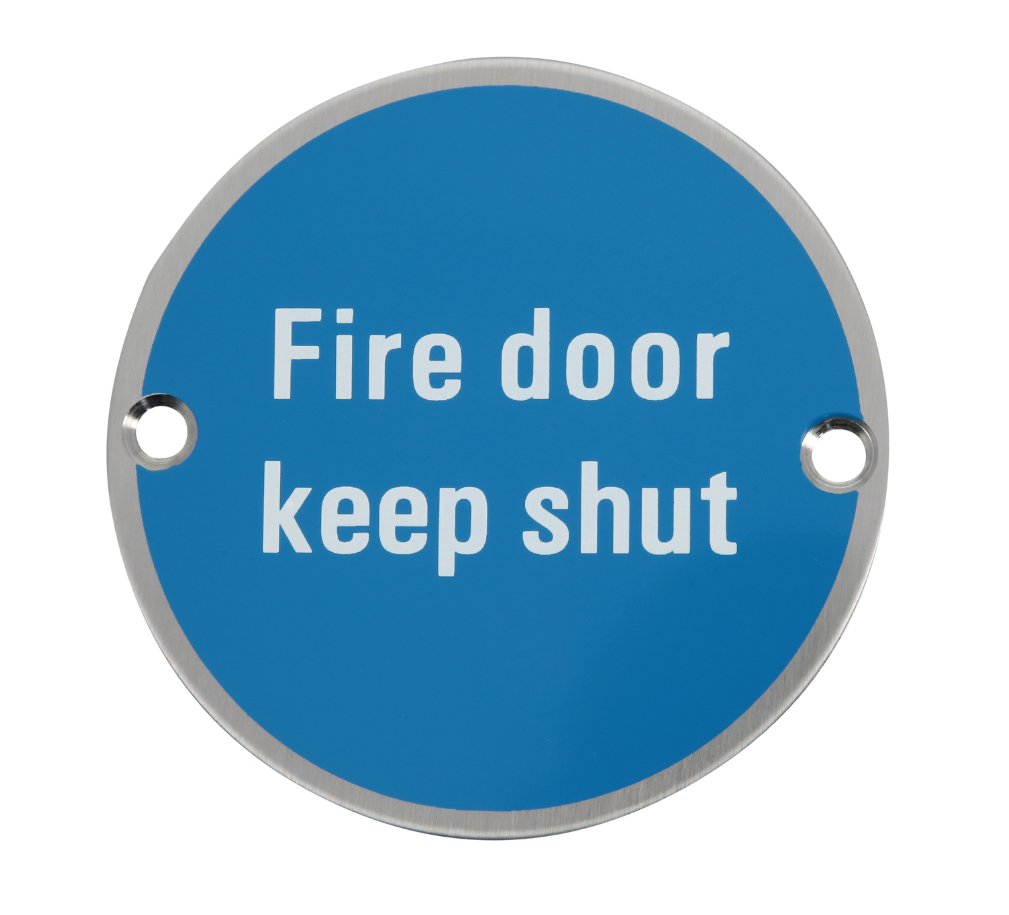Fire Door - Circular Metal Door Sign - Pre Drilled 