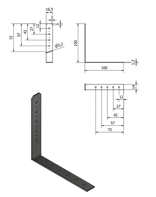 GCB-100 Slide in angle brackets