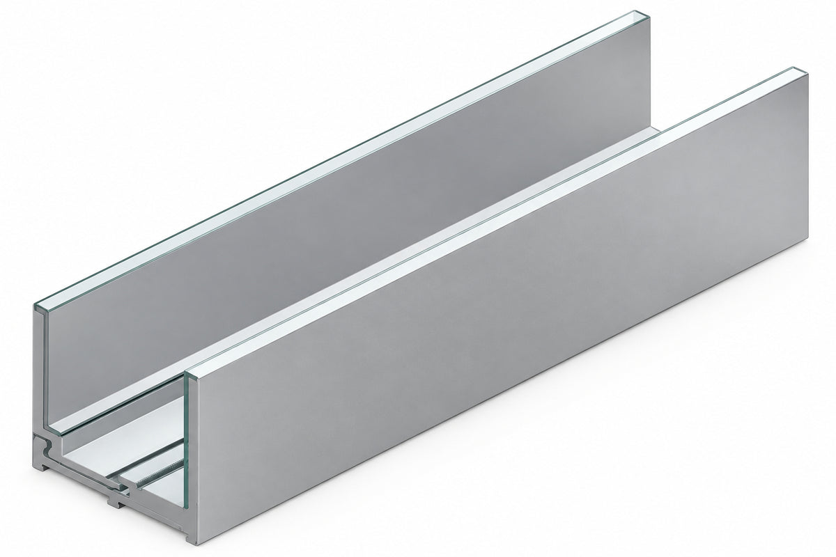 GL-03&4 Glazing Aluminium Channel  25x25x3m - Silver