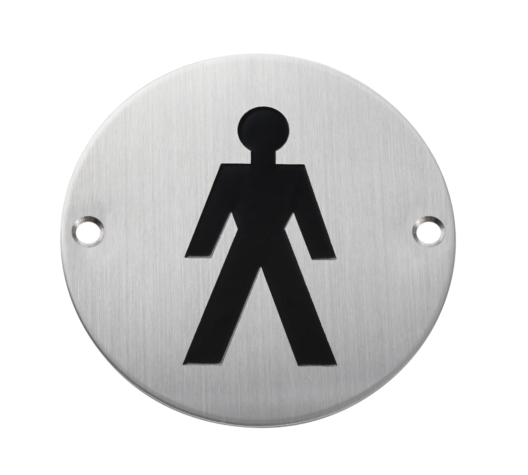 Gents - Circular Metal Door Sign - Pre Drilled 