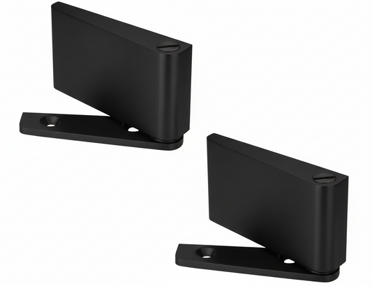 Glass Door Hinge - Top & Bottom Fix Pivot Set BLACK - PARTITIONS LTD
