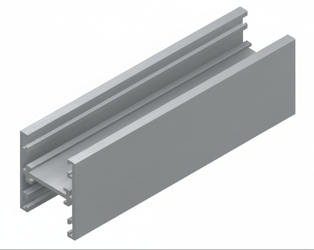 Glazing Glass Channels H Post - 30x25x3m RAW ALUMINIUM - PARTITIONS LTD