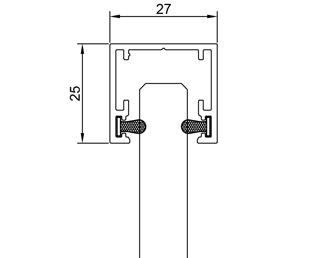 Glazing Track For Glass Partitions Dimensions
