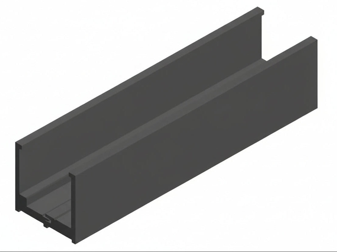 Glazing U Channel - Two-Part 25 x 25mm - GREY 7016