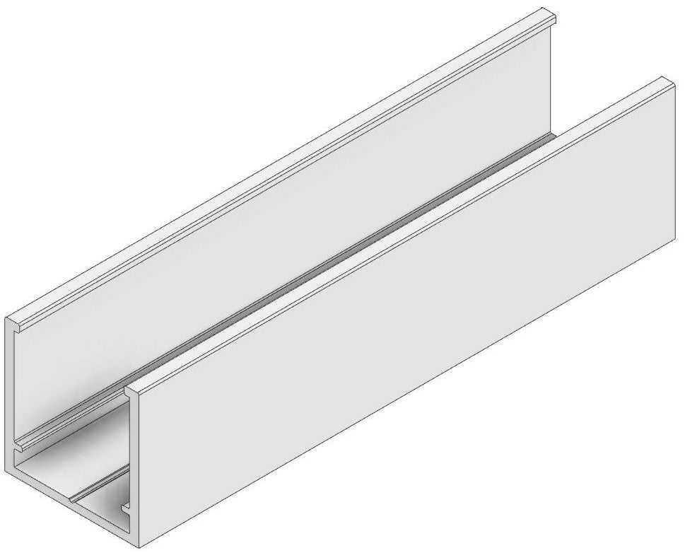 Aluminium U Channels - Glass Screens - Two-Part 25x25x3m 