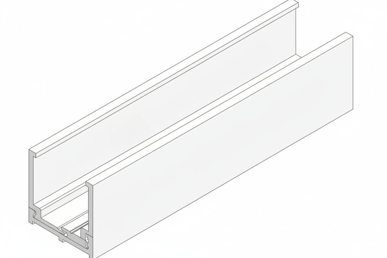Glazing U Channel - Two-Part 25 x 25mm - WHITE 9010 - PARTITIONS LTD 