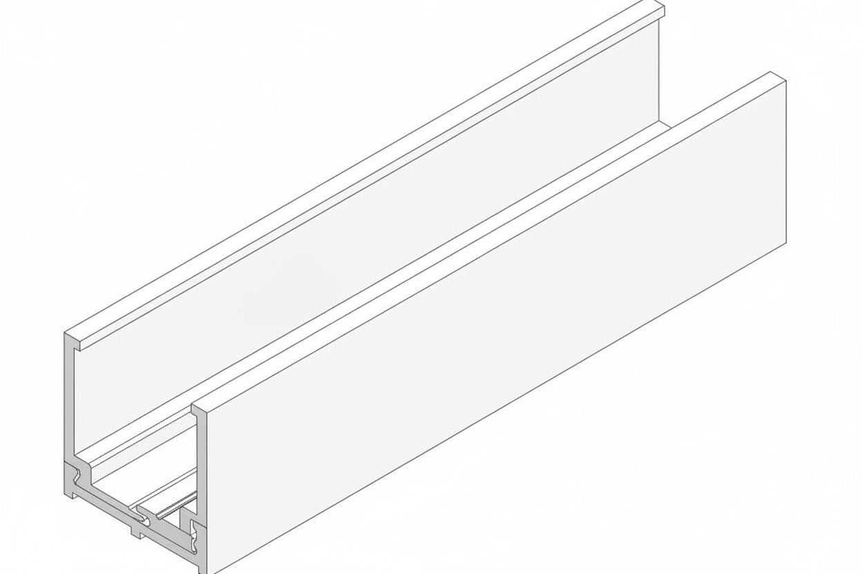 Glazing Aluminium U Channels + Gaskets - Two-Part 25x25x3m 