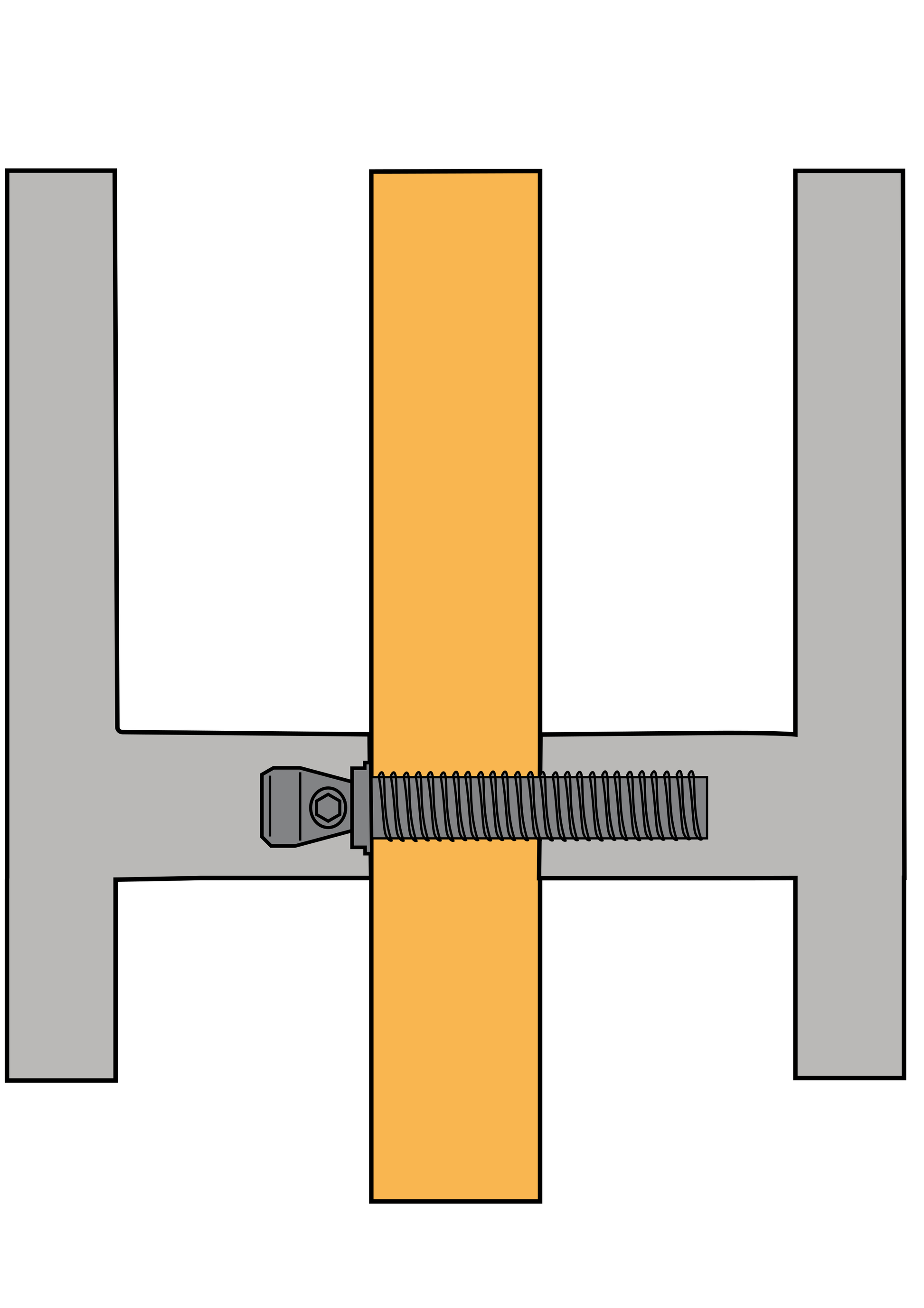 T-Bar Guardsman Door Pull Handles - Back 2 Back 35mm ( SSS ) Grade 304 PARTITIONS LTD