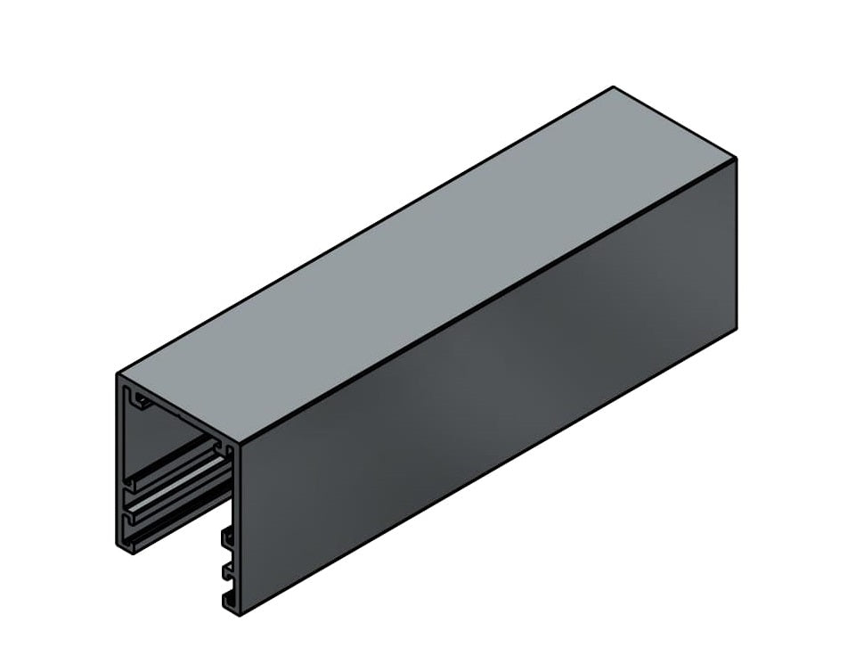 HT30S Glazing Head track - 3000mm - Aluminium - Black