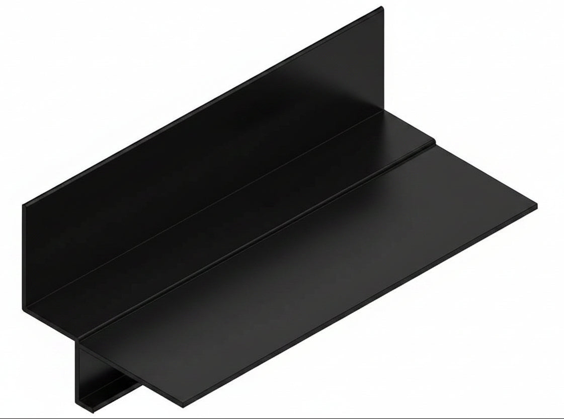P15 -  15mm Shadow Gap Transition to Plasterboard - Black