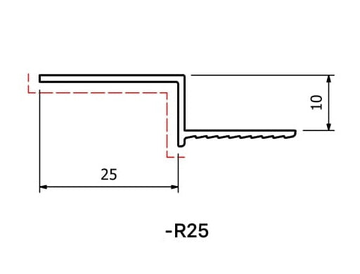 R-25 Shadow Gap Reveal Trims Dimensions - 3000mm pre-punched