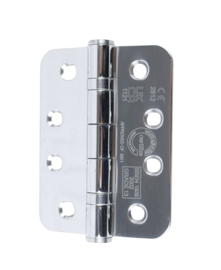 Radius Door Butt Hinge 102 x 75 x 3mm Polished