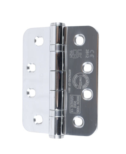 Radius Door Butt Hinge 102 x 75 x 3mm Polished