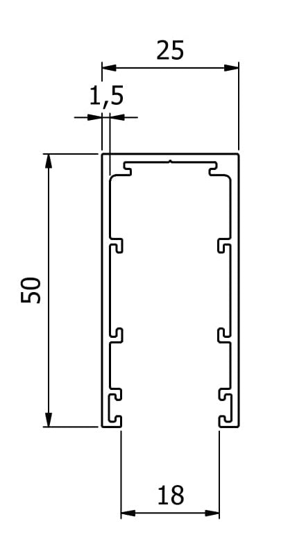 Glazing Glass Channels- 50x25x3m