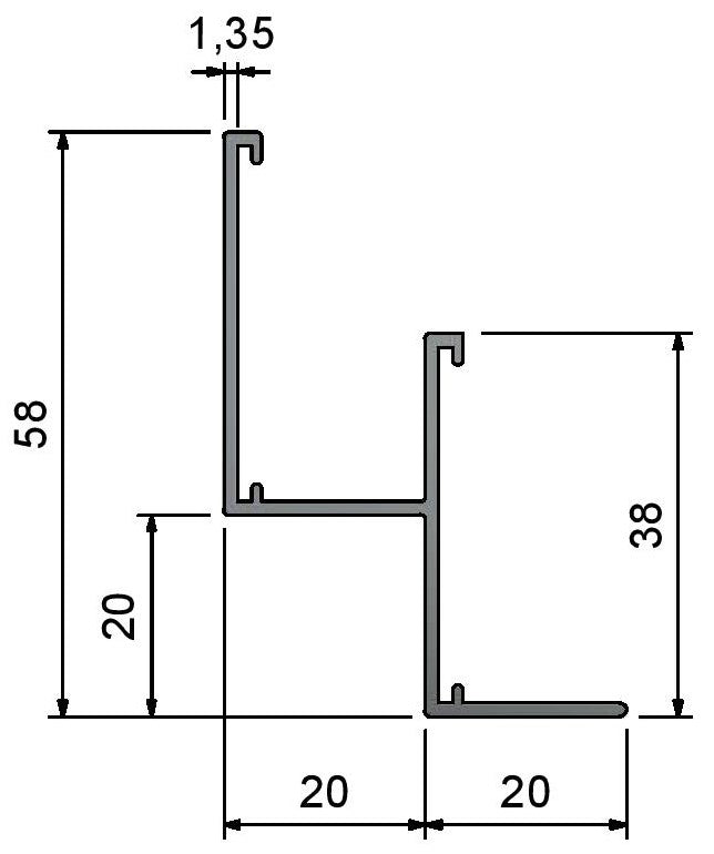 SA20 Ceiling trims dimensions - Partitions ltd