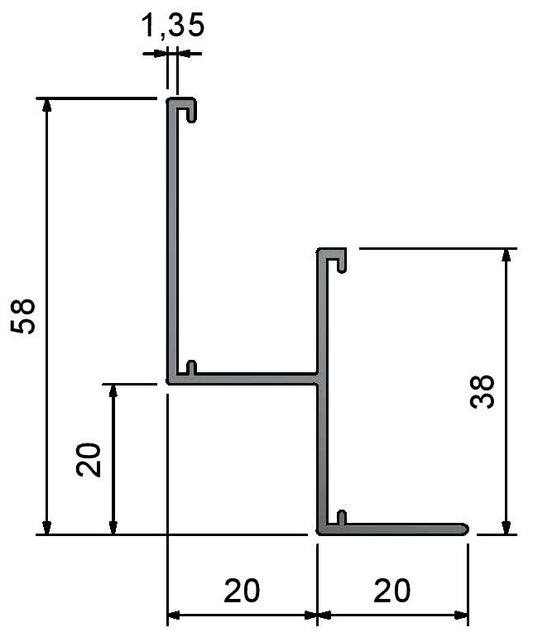 SA20 Ceiling trims dimensions - Partitions ltd