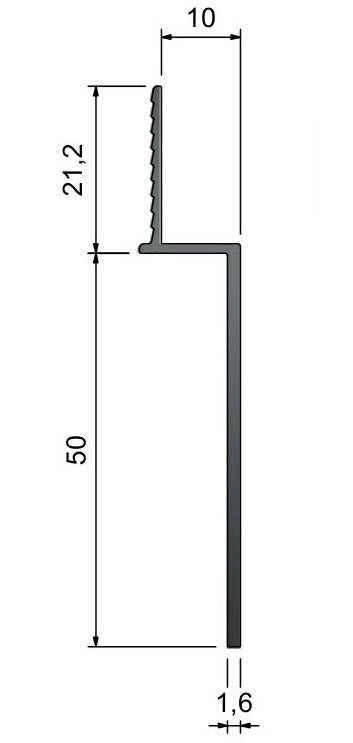 ST-50 Recessed Skirting - RAL9010 White - 3000mm Pre-punched