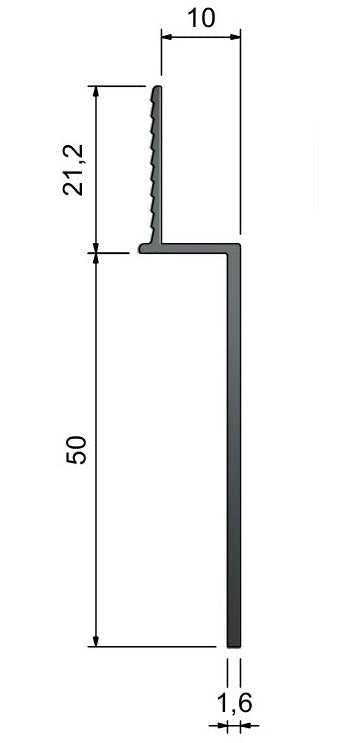 ST50-Type Recessed 50mm Shadow Gap Skirting Reveal Trims - BLACK Trims