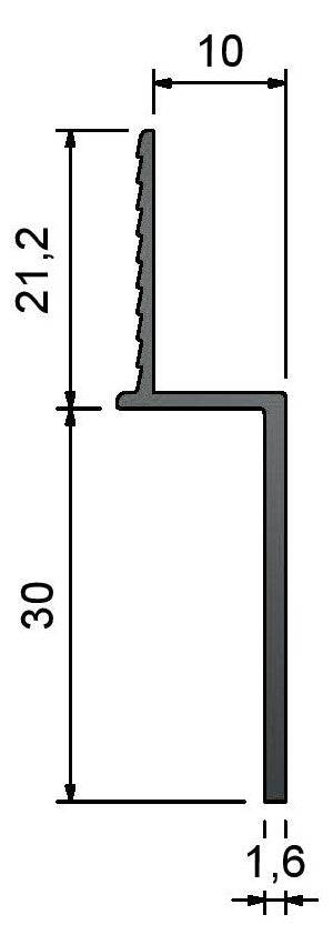 ST30-Type Recessed 30mm Shadow Gap Skirting Reveal Trim