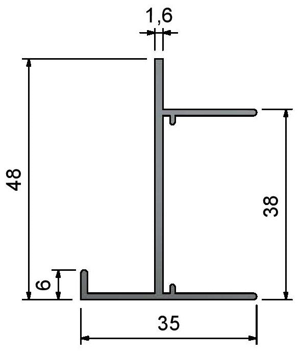UC35-Type Bulkhead Ceiling Up Stand Trim - Dimensions