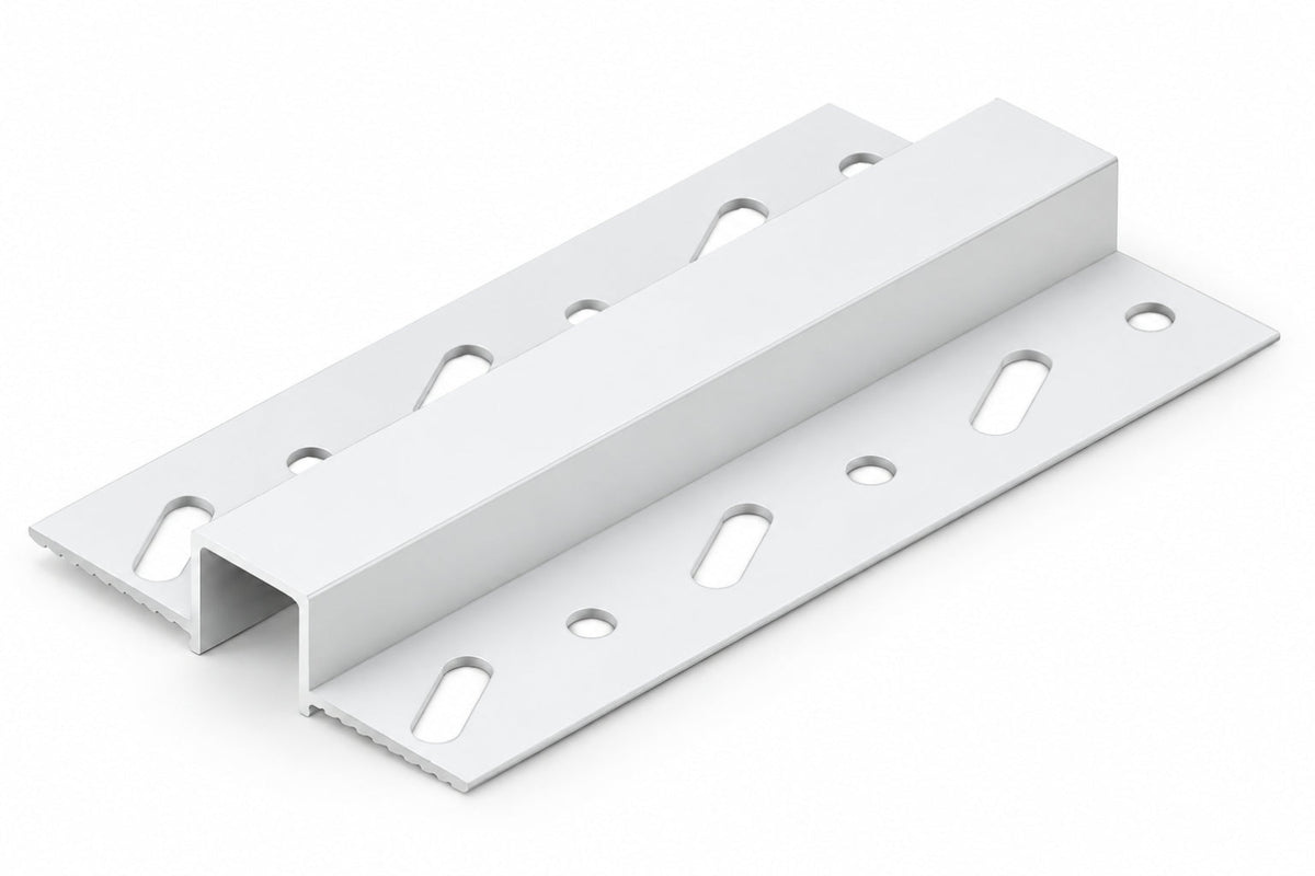 W12 - 3.0m Recessed White Aluminium Strip Profile For Drywall / Plasterboard 3.0m