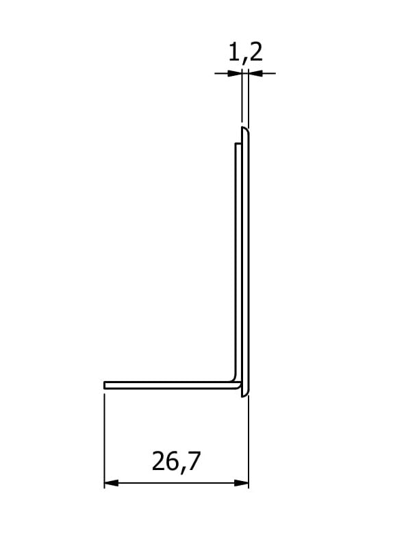 Welded U channel end caps 50x25x1.2mm