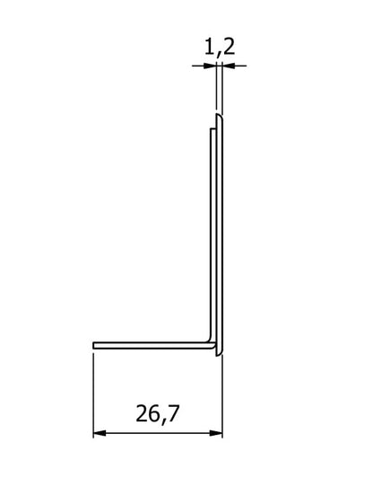 Welded U channel end caps 50x25x1.2mm