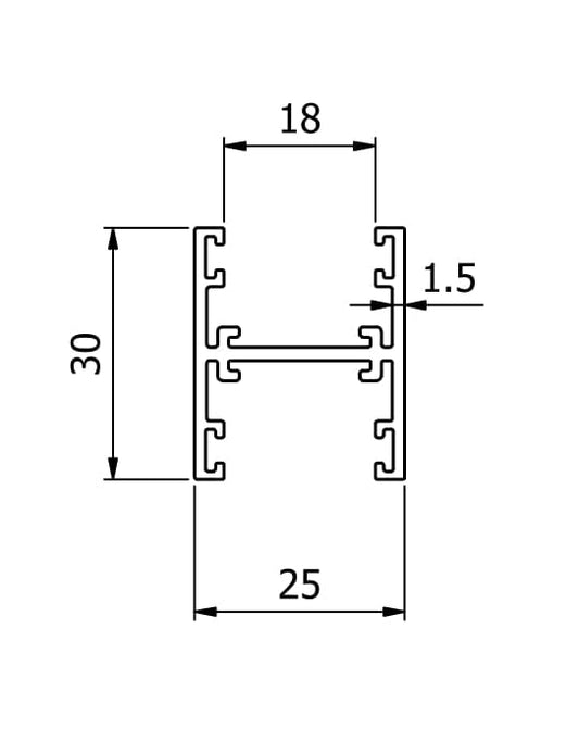 H Post Glazing Profile