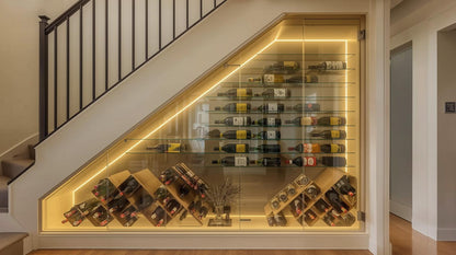 Aluminium frameless_under_stairs_glass_wine_cupboards_