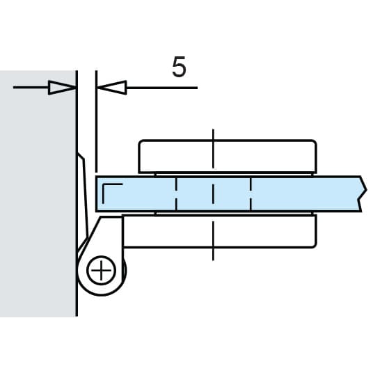 Glass Door Hinge - Rectangle Radius