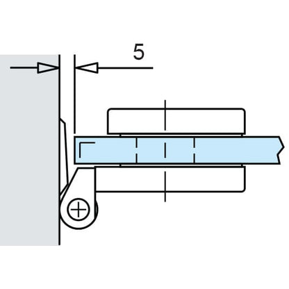 Glass Door Hinge - Rectangle Radius